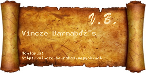 Vincze Barnabás névjegykártya